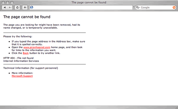 a really nasty 404 error