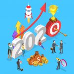Vector art showing the number 2020