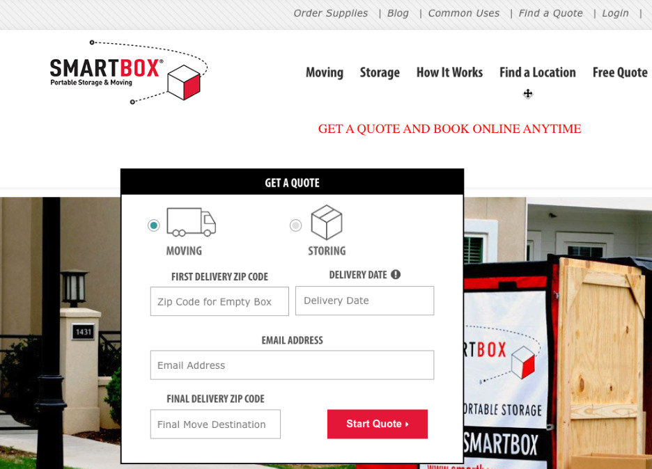A screenshot of a form on smartbox.com