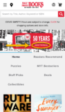 A screenshot of the mobile version of the Half Price Books website with the call-to-action highlighted
