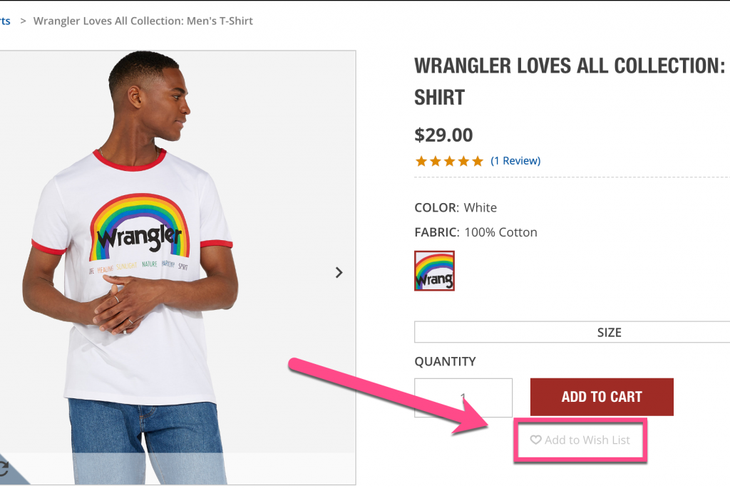 Screenshot example showing a lack of social proof of why a Wrangler product is valuable